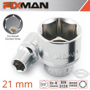 FIXMAN 1/2' Drive Hex Socket 21mm X 27.8mm
